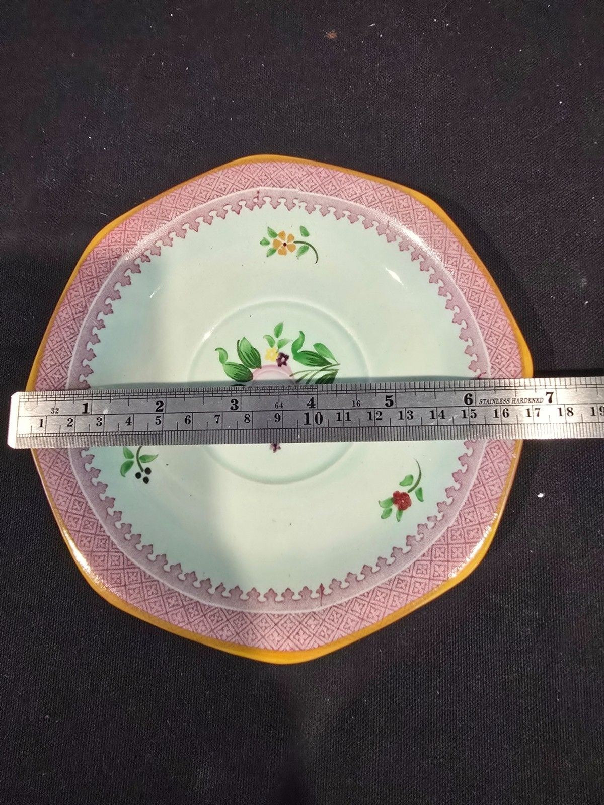 Adams Calyx Ware Lowestoft 2087 Hand Painted Cream Soup Bowl/Underplate England