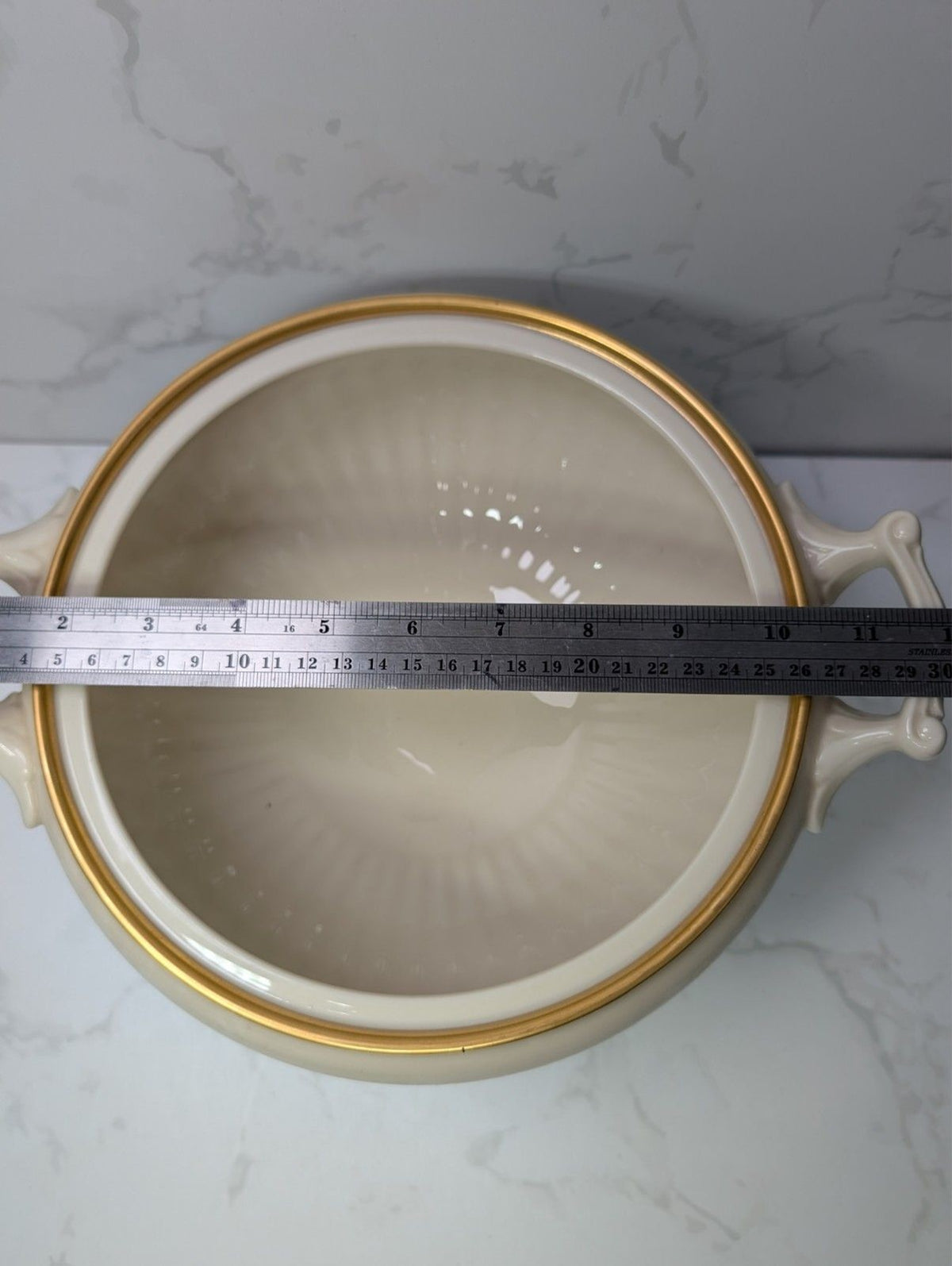 Lenox Georgian Covered Vegetable Bowl Tureen Ivory Gold USA