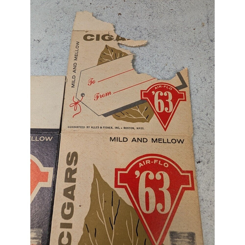 Vintage Air Flo 63 Cigar Box Labels Christmas Litho Lot Tobacco Ephemera