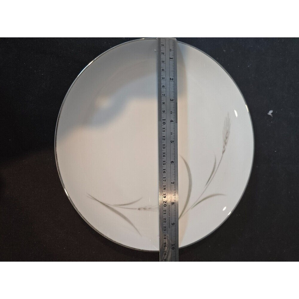 Set of 4 Mikasa Aries 8262 Dinner Plates - Wheat W/Green & Gray Stalk