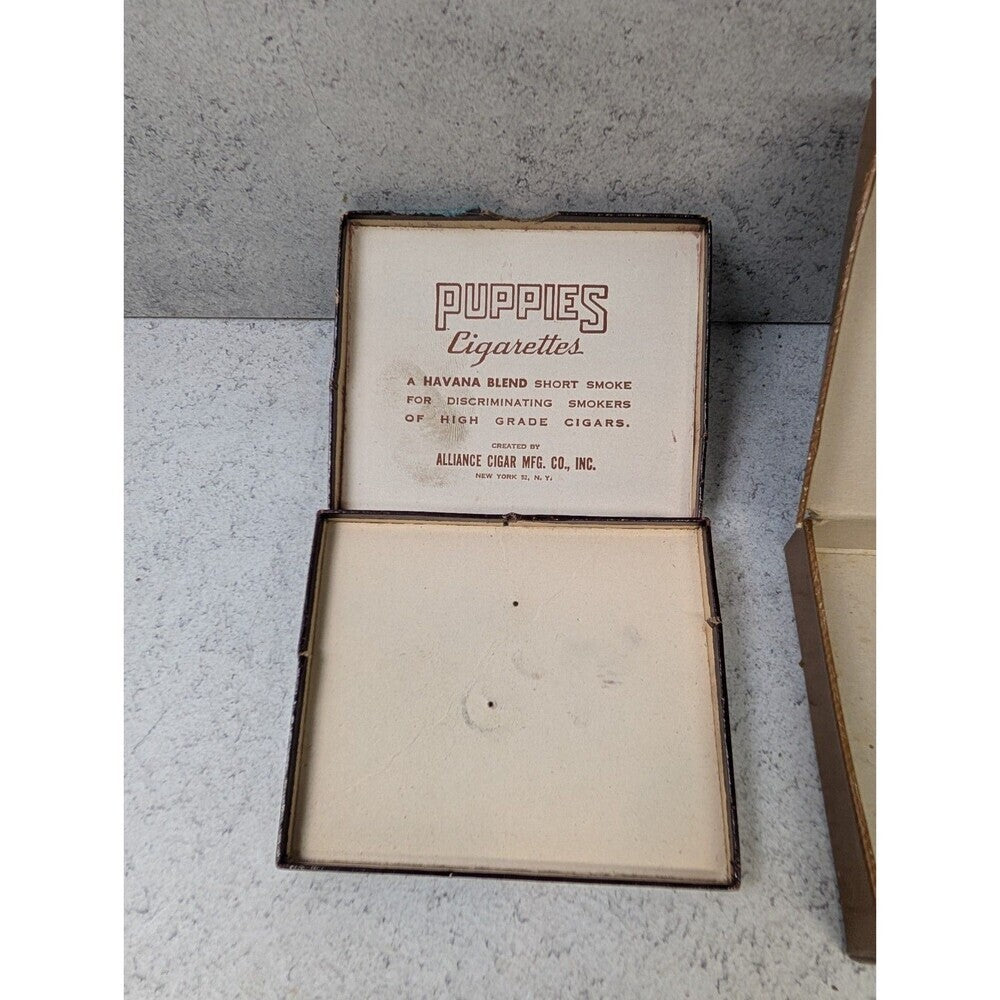 Vintage Cigarette Boxes Lot Old Gold Puppies Haddon Hall Tobacco Boxes