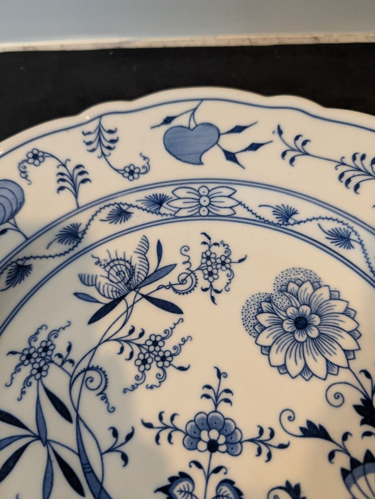 Teichert Blue Onion Oval Serving Bowl 12.75" – Late 19th Century