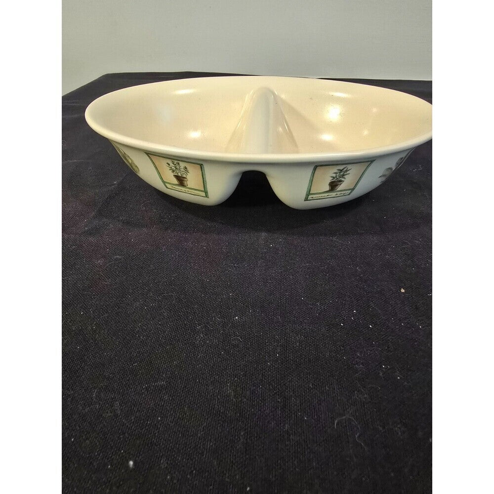 Pfaltzgraff Naturewood 10" Divided Serving  Dish/Bowl – Herb Stoneware