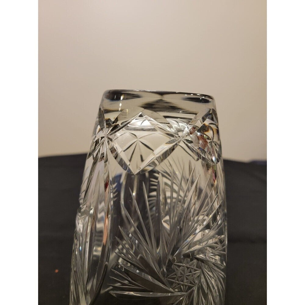 American Brilliant Hobstar/Pinwheel Cut Crystal/Glass Vase, ~1880-1900