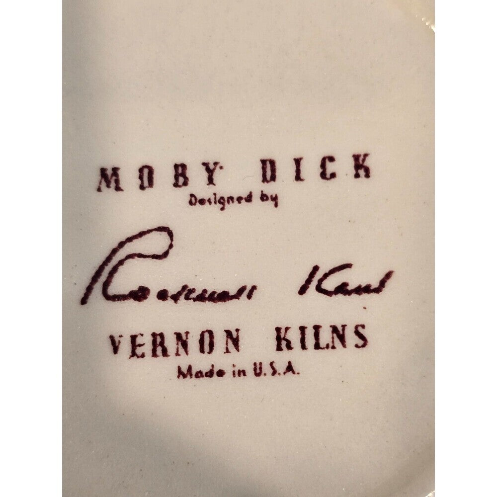 Rockwell Kent Moby Dick Dessert Bowl – Vernon Kilns – 5.5" Brown