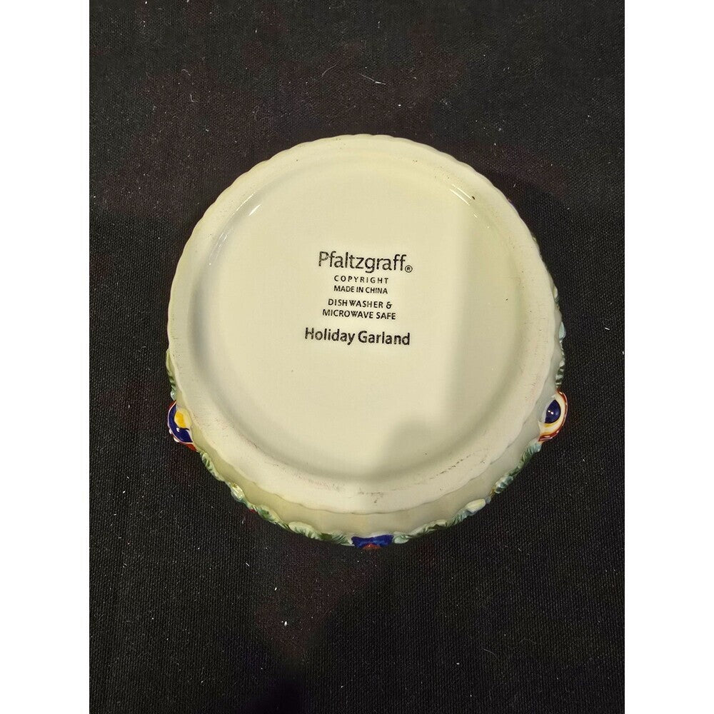 Pfaltzgraff Holiday Garland Christmas Serving Bowl – 7.5" x 3" – Holly