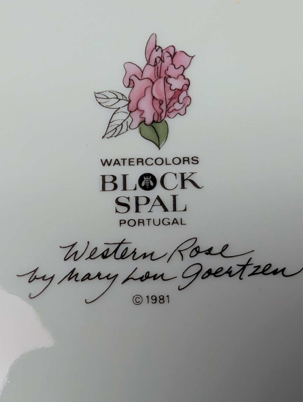 Block Spal Watercolors Western Rose Dinner Plates Set of 3 Mary Lou Goertzen