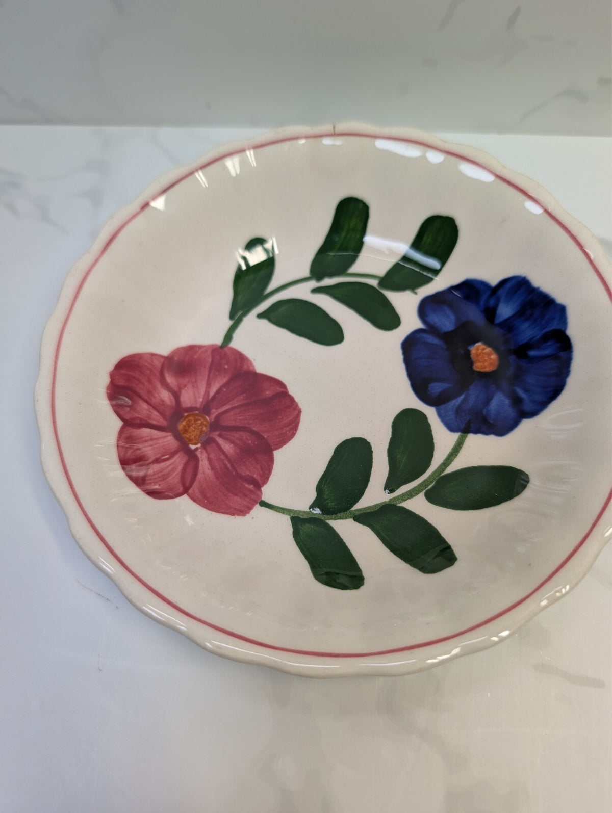Blue Ridge Southern Potteries Laurel Wreath Dessert Bowls Set of 3 Vintage