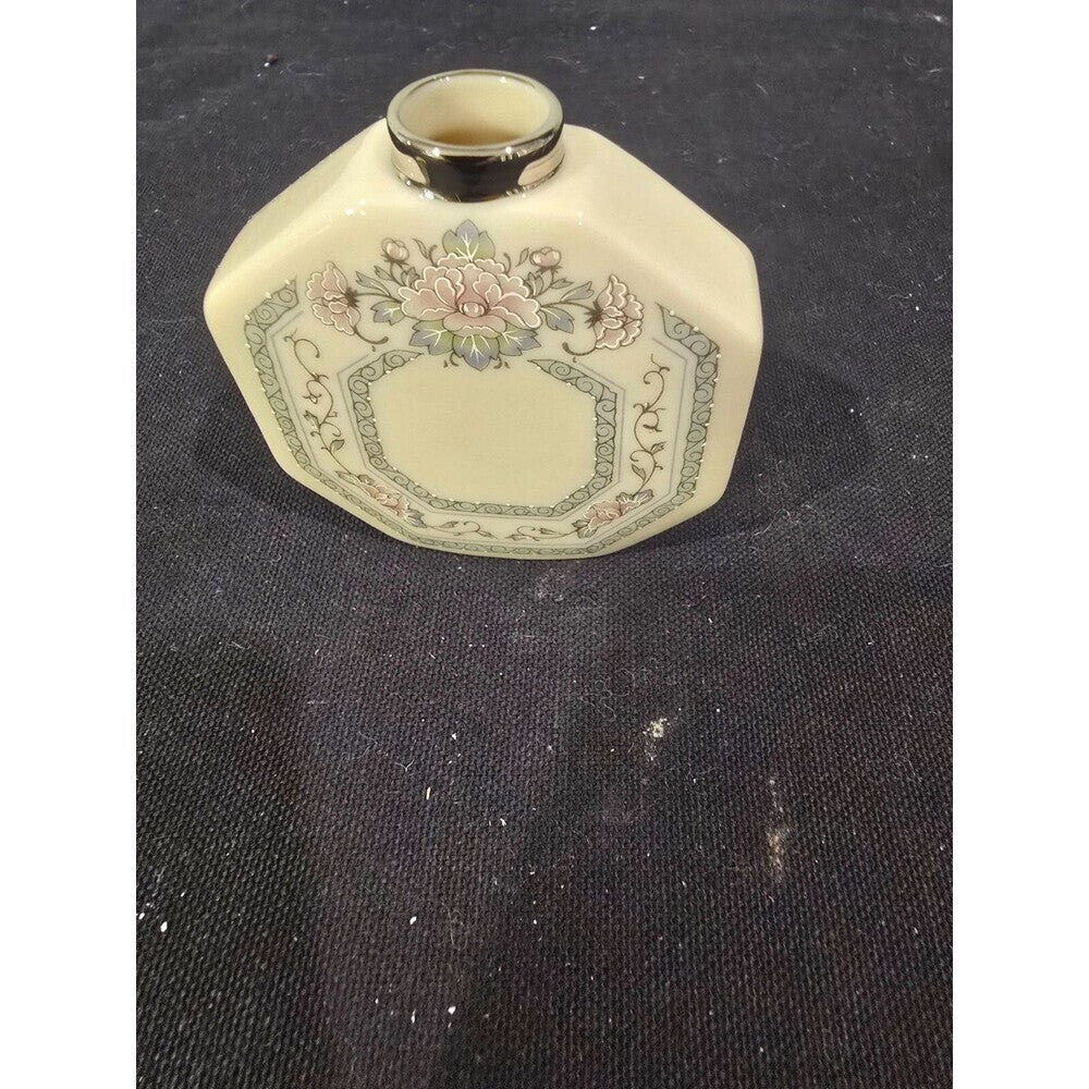 Lenox Charleston 3" Perfume/Scent Bottle Gray/Pink Floral New