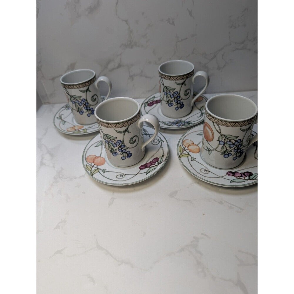 Dansk Umbrian Fruits Set of 4 Mug & Saucer Sets Portugal