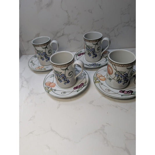 Dansk Umbrian Fruits Set of 4 Mug & Saucer Sets Portugal