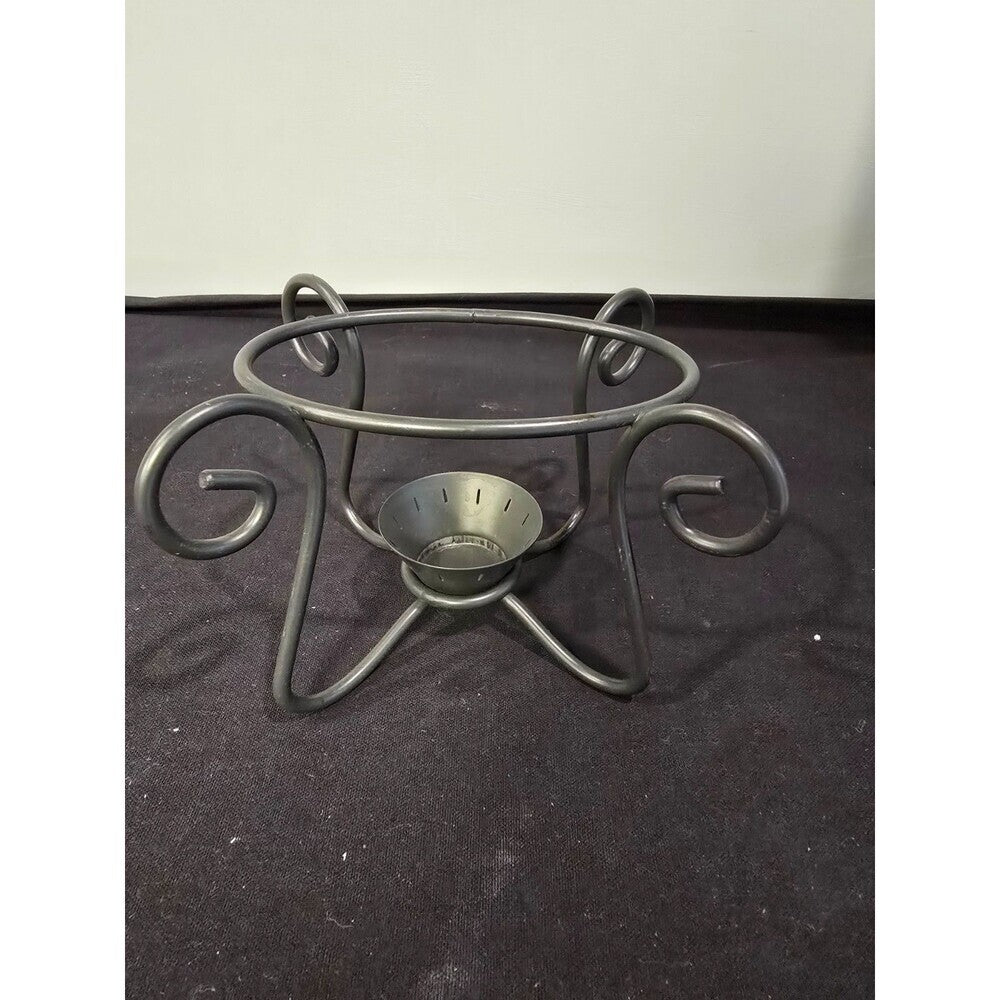 Pfaltzgraff Holiday Garland Divided Serving Bowl with Metal Stand & Ladle