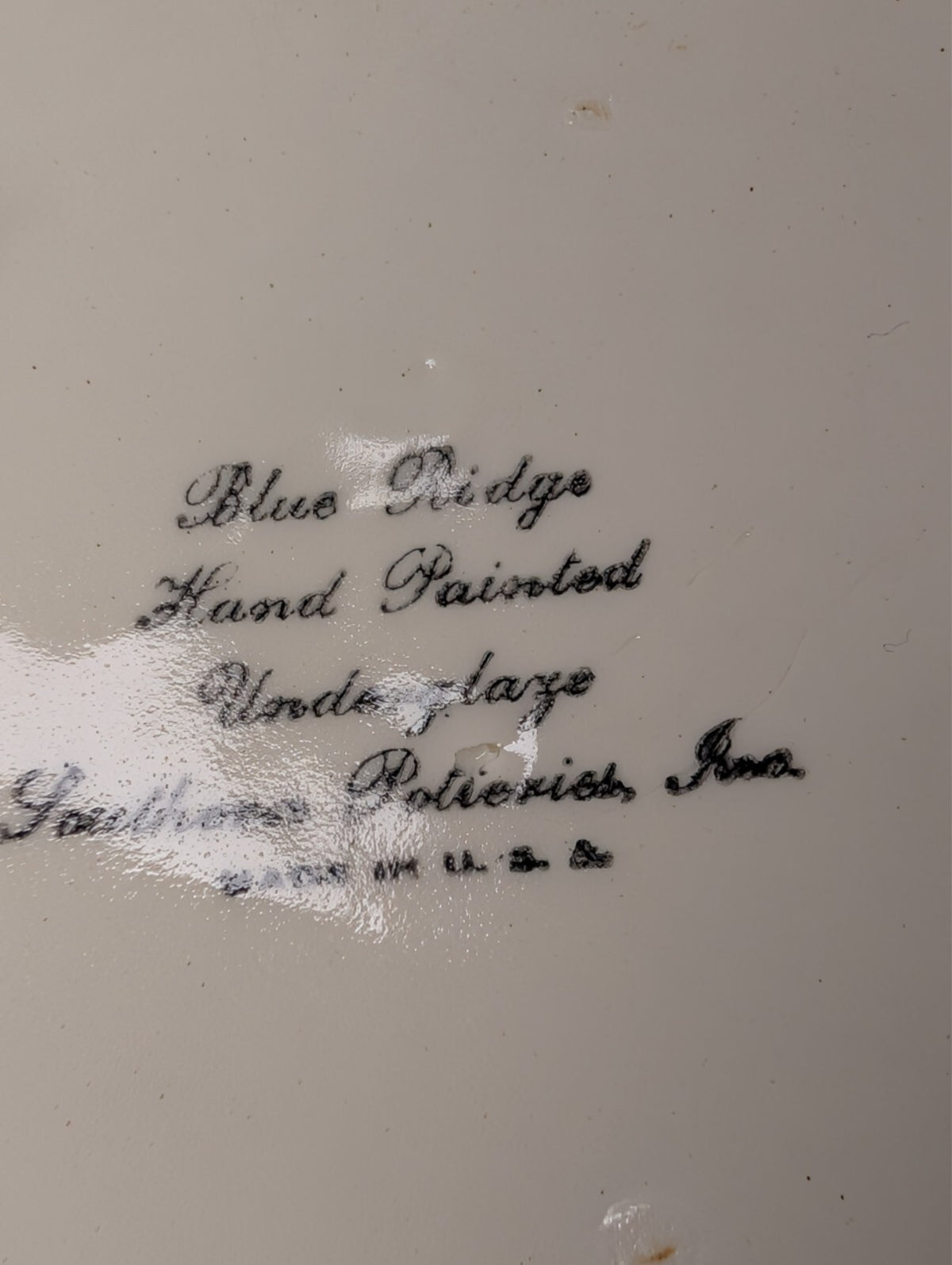 Blue Ridge Laurel Wreath 10.5" Serving Bowl Hand Painted Southern Potteries READ