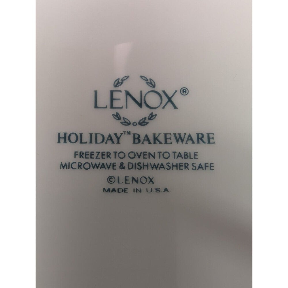 Lenox Holiday Bakeware Rectangular Baking Dish 13" Holly Berry USA Oven Safe