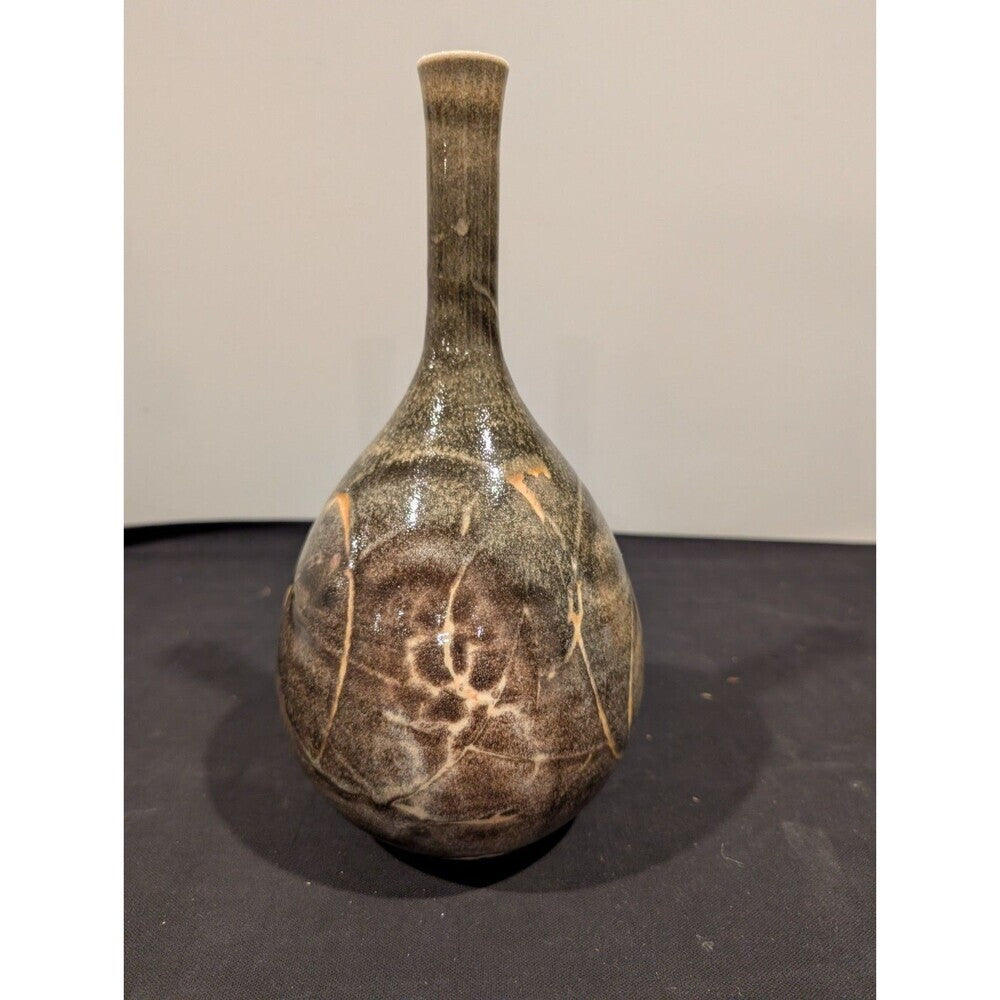 Suzanne Hill Studio Pottery Vase Shino Porcelain Signed 12” Concord MA