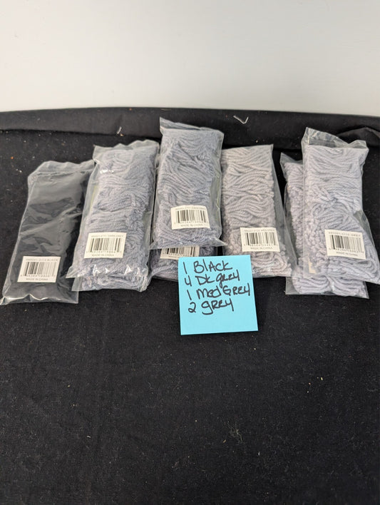 8 Packs Sunrise Latch Hook Rug Yarn Grey Black Pre-Cut Acrylic Bundles Lot