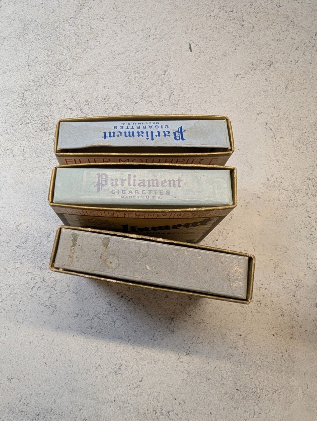 4 Vintage Parliament Benson & Hedges Cigarette Cardboard Boxes Lot