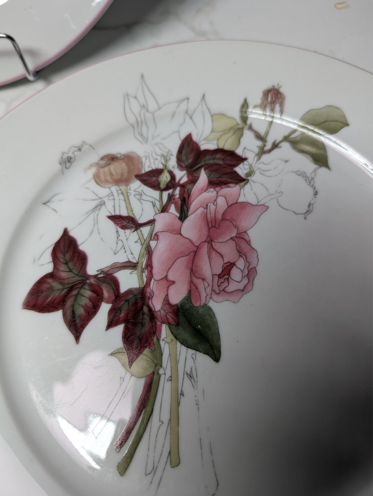 Block Spal Watercolors Western Rose Dinner Plates Set of 3 Mary Lou Goertzen