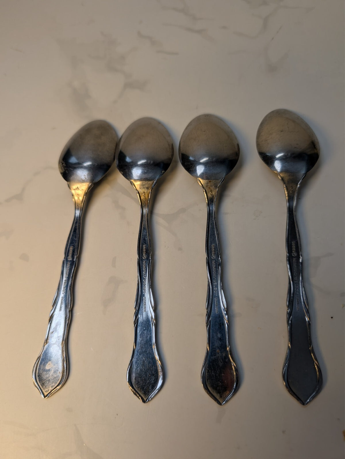 Reed & Barton Pompeii Stainless Steel Teaspoons Set of 4 Replacement Flatware