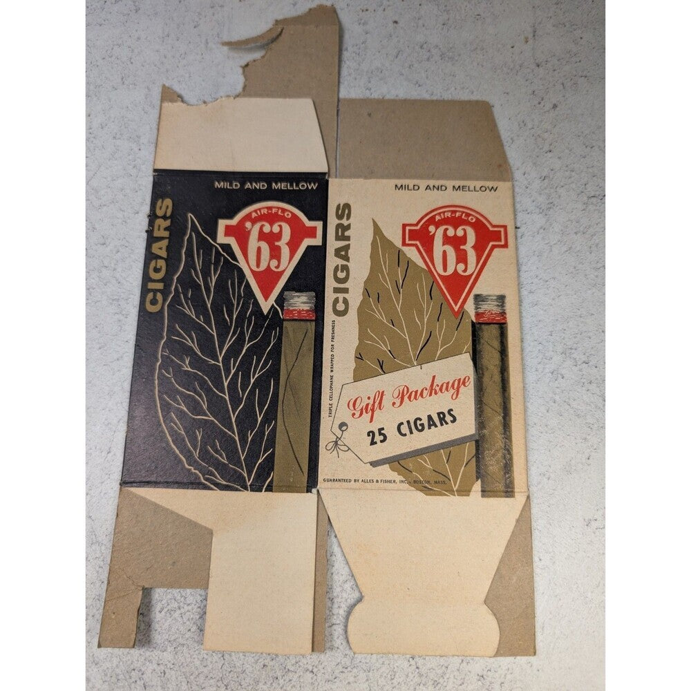 Vintage Air Flo 63 Cigar Box Labels Christmas Litho Lot Tobacco Ephemera