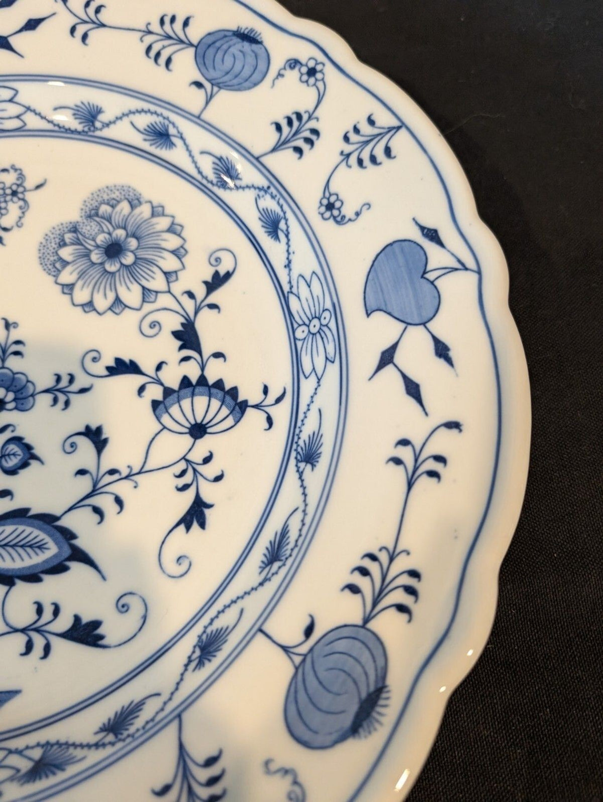 Teichert Blue Onion Oval Serving Bowl 12.75" – Late 19th Century