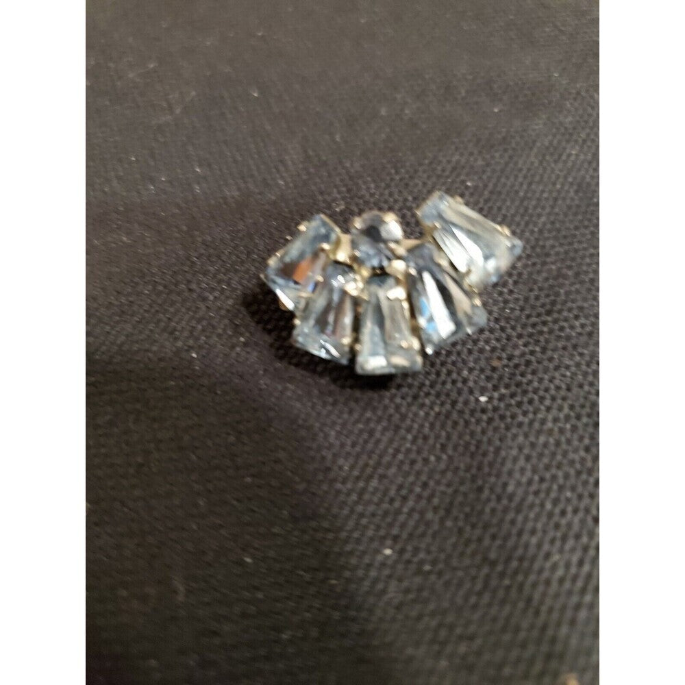 Vintage Blue Rhinestone/Crystal Clip-On Earrings
