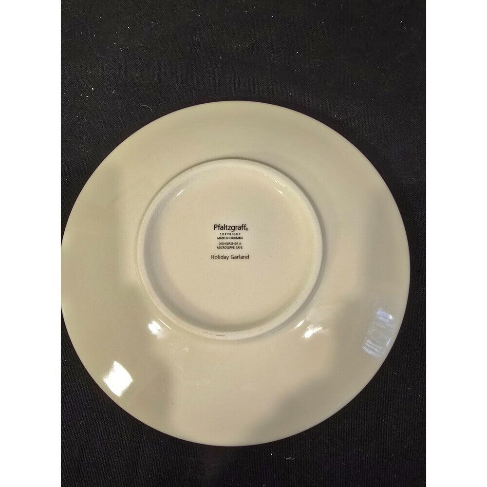 Pfaltzgraff Holiday Garland Christmas Salad Plate – 8" Holly & Ornaments