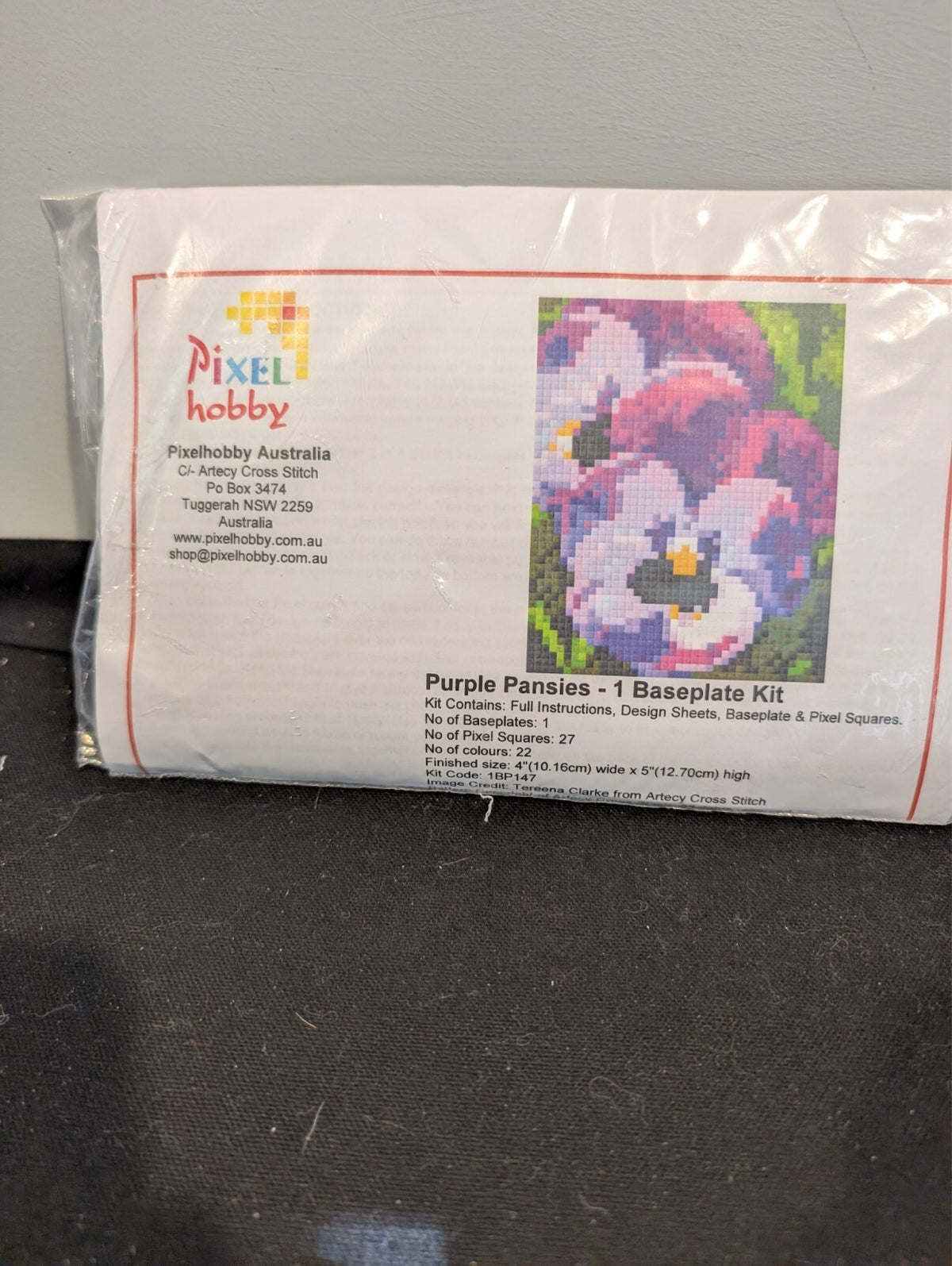 PixelHobby Purple Pansies 1 Baseplate Mosaic Art Craft Kit 1BP147 Sealed