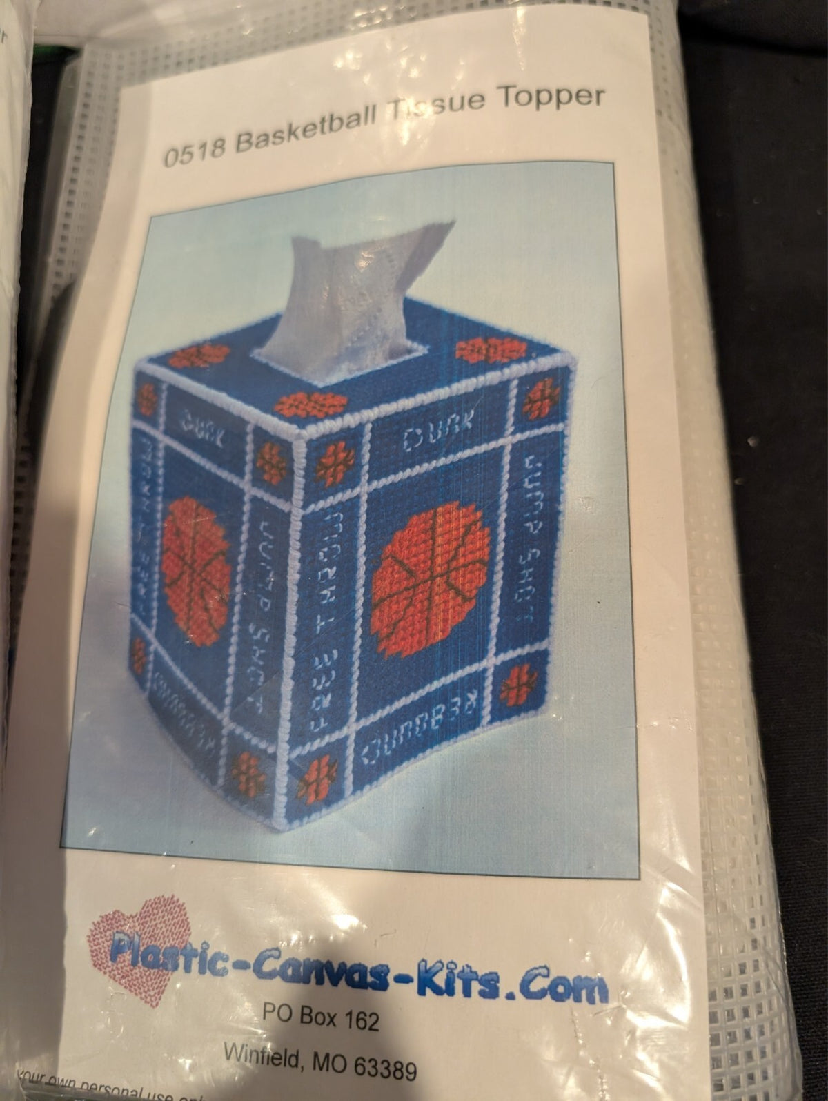 3 Plastic Canvas Tissue Box Kits Herrschners Summer Valentine House Basketball