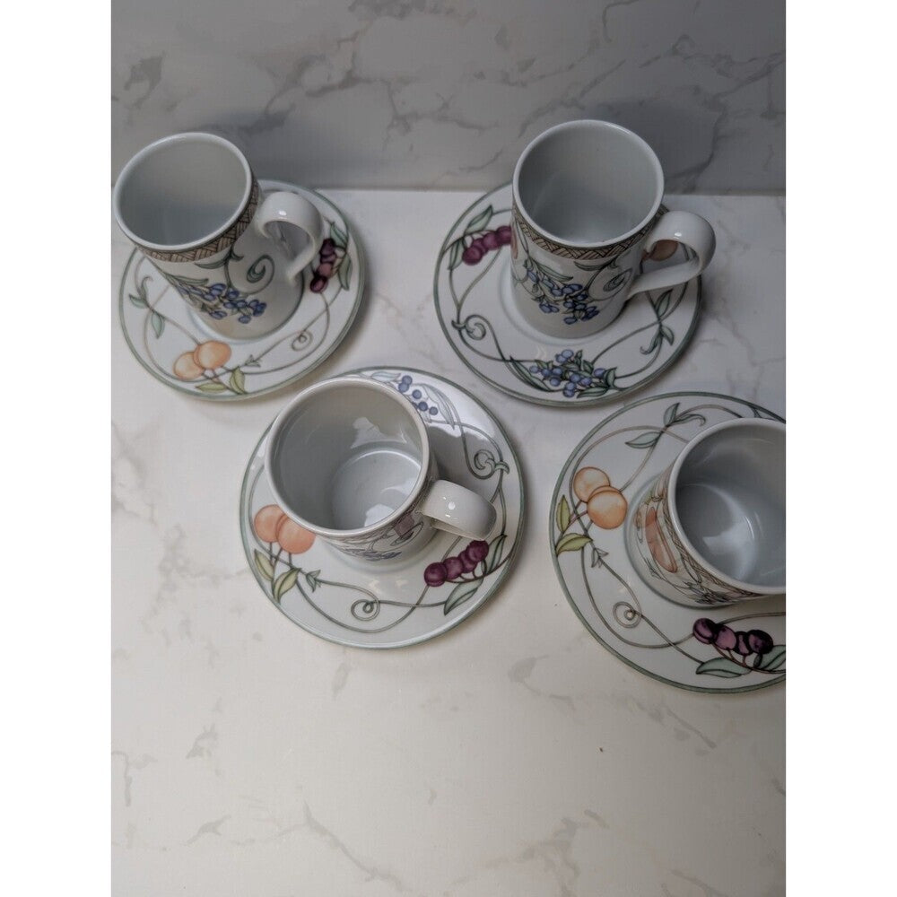 Dansk Umbrian Fruits Set of 4 Mug & Saucer Sets Portugal