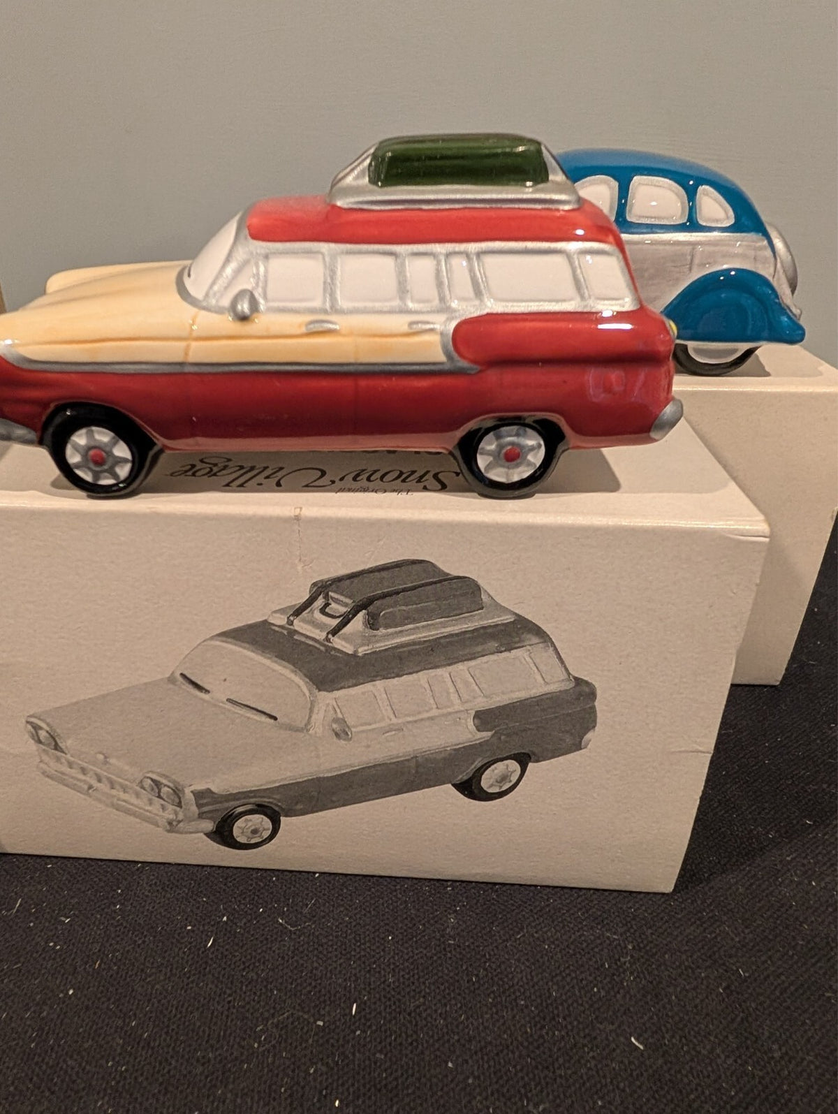 Dept 56 Snow Village Classic Cars Lot of 3 Sets + Service With a Smile
