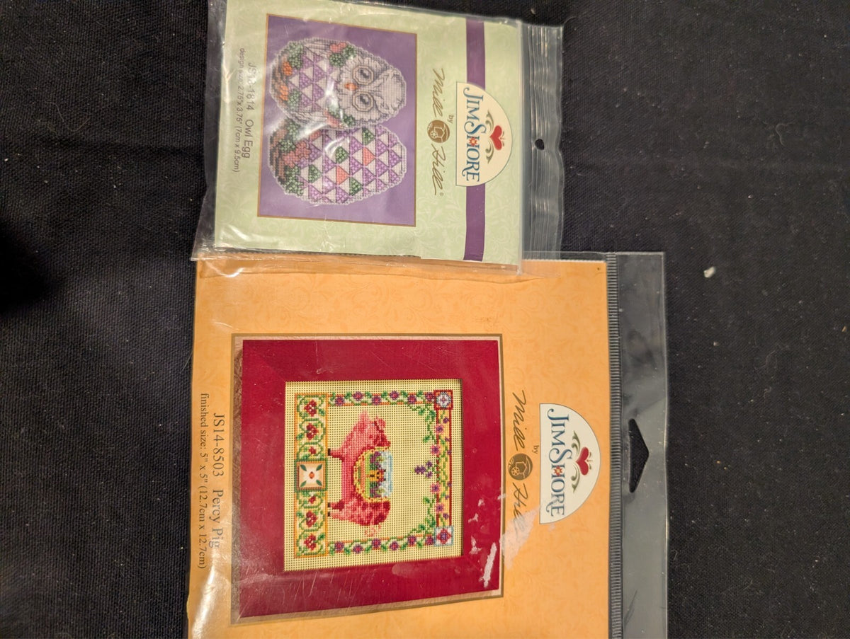 3 Mini Cross Stitch Kits Dimensions Soccer Dog Janlynn Tractor Cuddle Ups