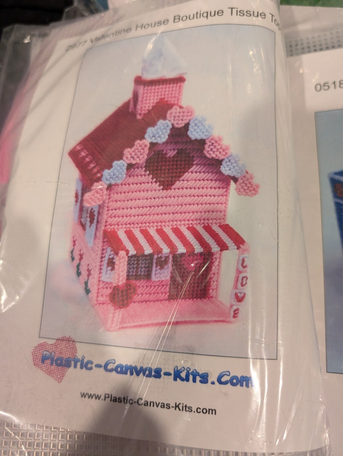 3 Plastic Canvas Tissue Box Kits Herrschners Summer Valentine House Basketball