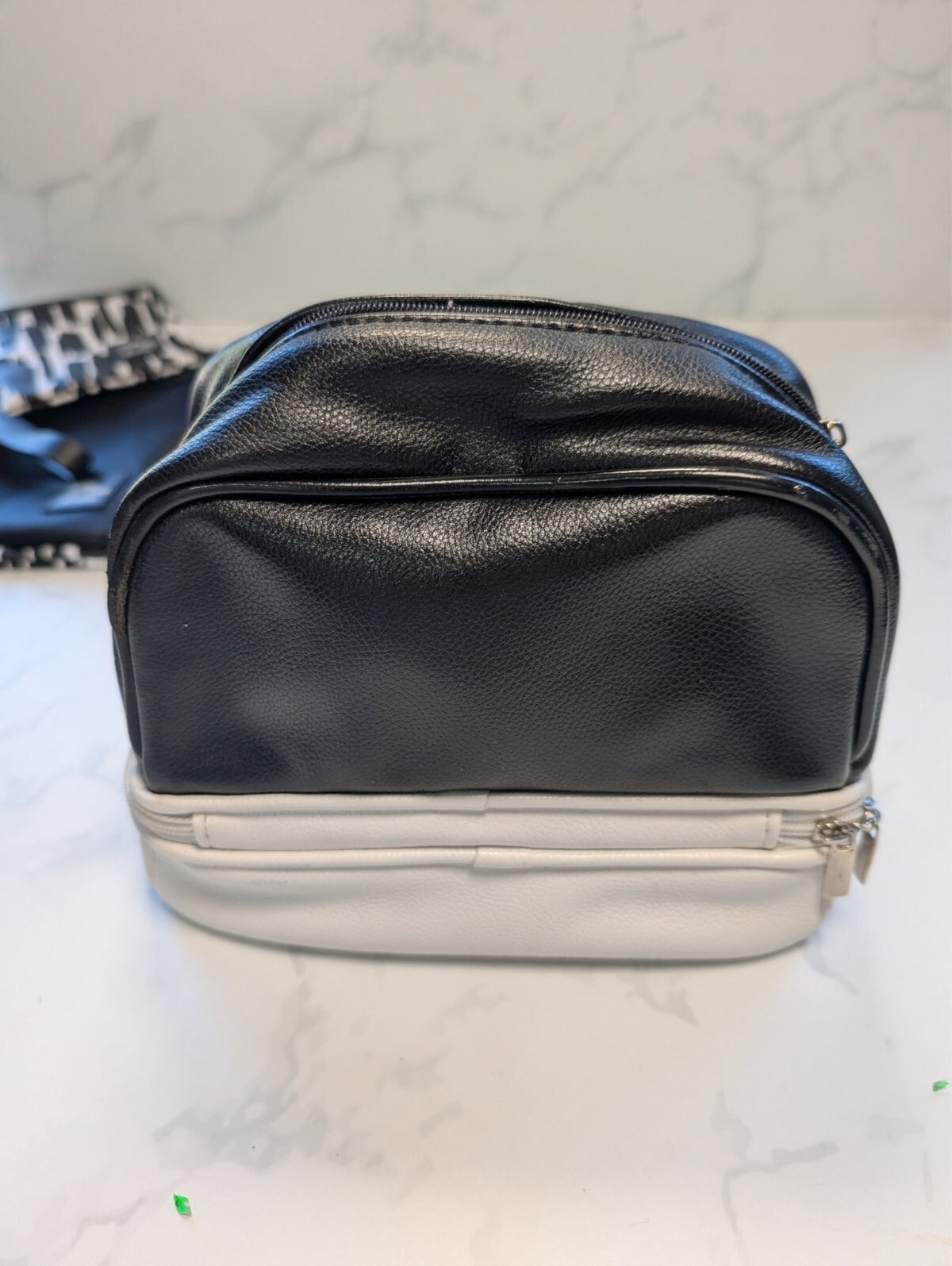 Saks Fifth Avenue Black & White Printed Cosmetic Pouch Set of 3