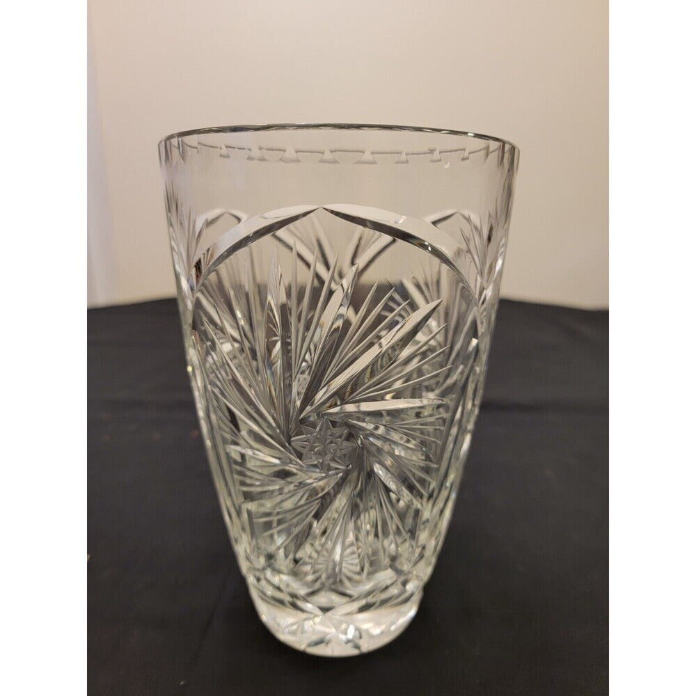 American Brilliant Hobstar/Pinwheel Cut Crystal/Glass Vase, ~1880-1900