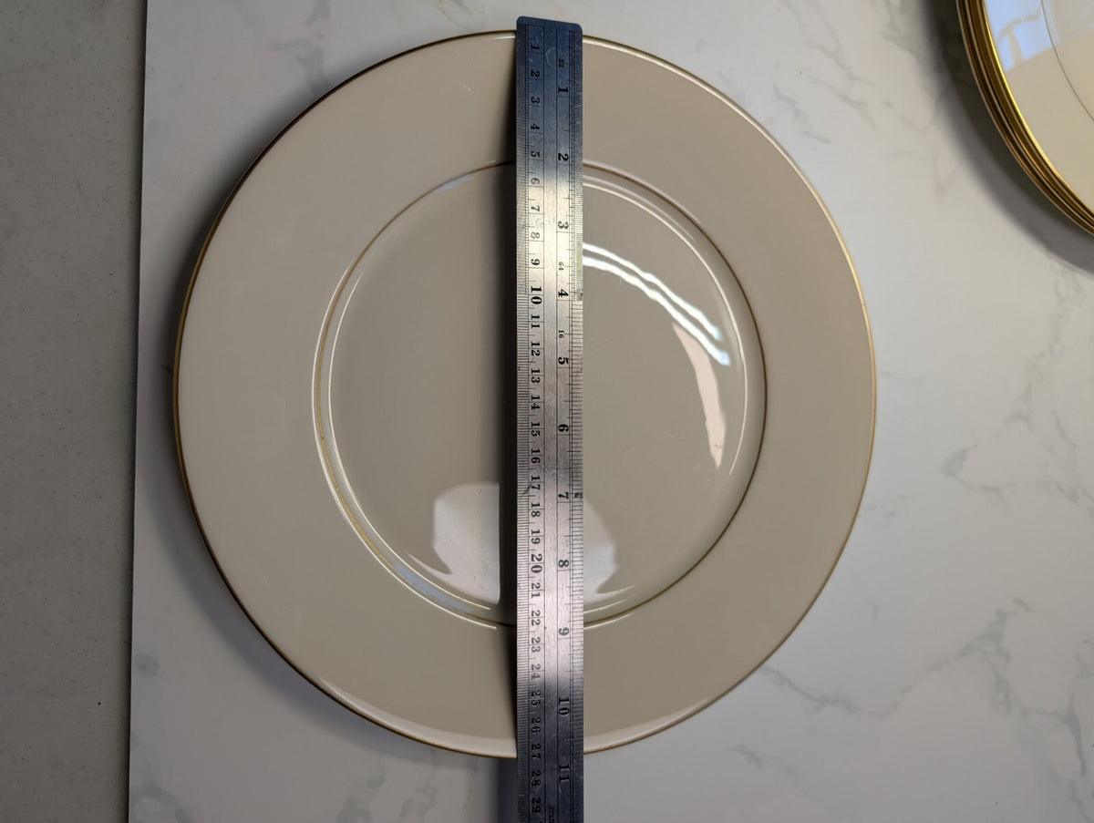 Lenox Hayworth Dinner Plates Set of 4 Ivory Gold Trim 10.5 in USA