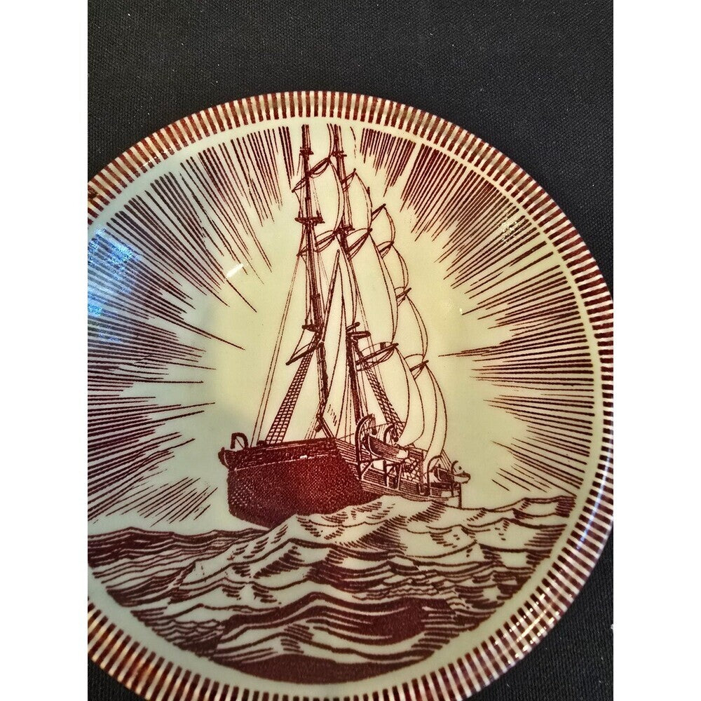 Rockwell Kent Moby Dick Dessert Bowl – Vernon Kilns – 5.5" Brown