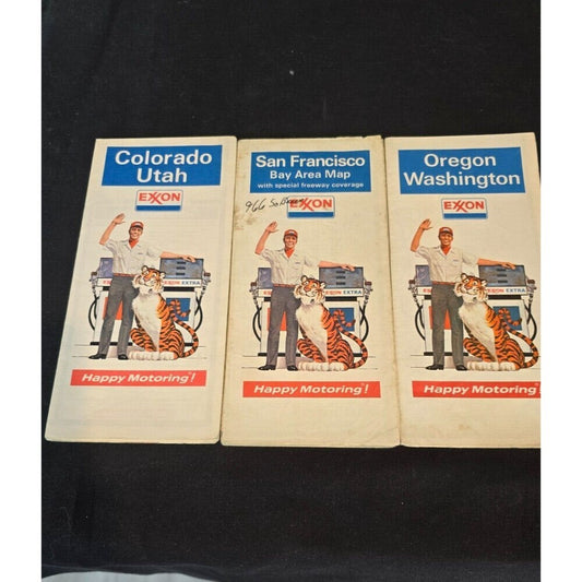 1973 Exxon Colorado/Utah & San Francisco & Washington/Oregon Vintage Road Map