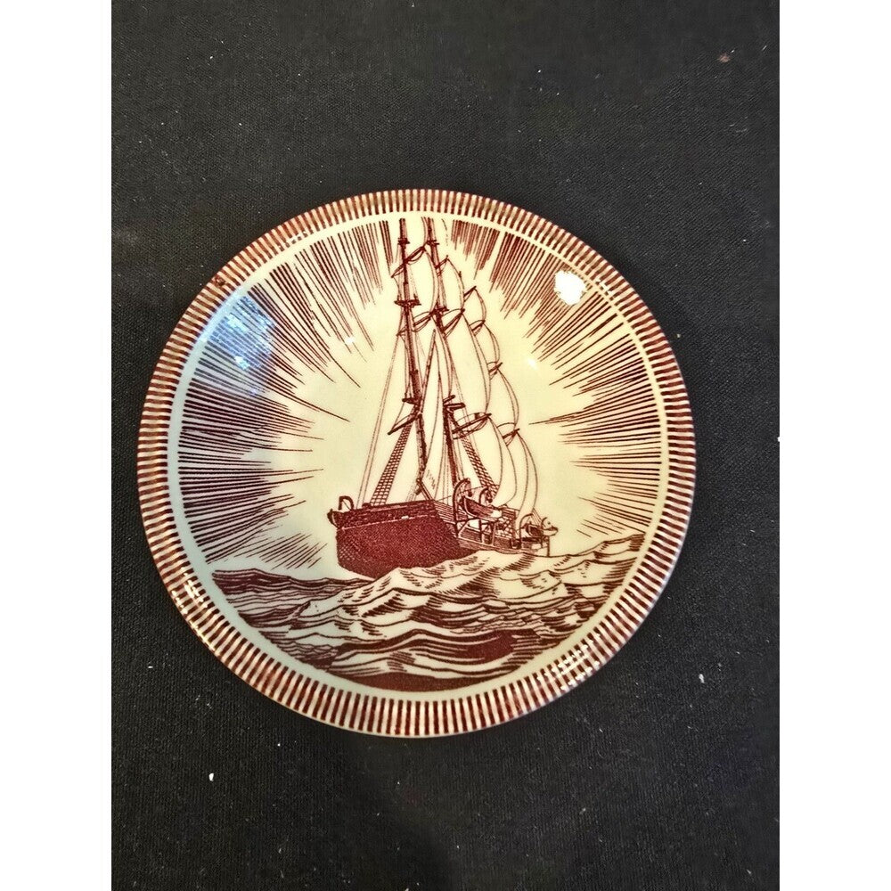 Rockwell Kent Moby Dick Dessert Bowl – Vernon Kilns – 5.5" Brown