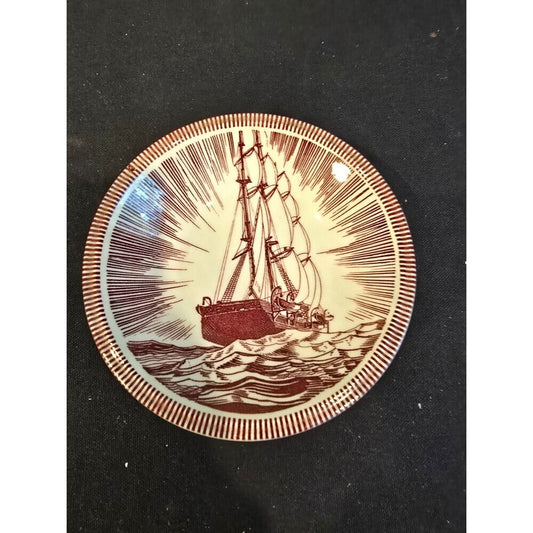 Rockwell Kent Moby Dick Dessert Bowl – Vernon Kilns – 5.5" Brown