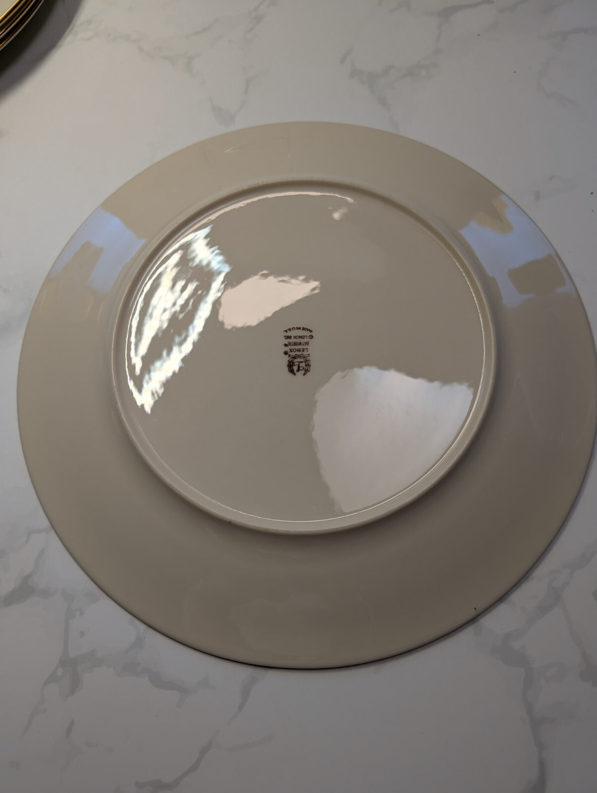 Lenox Hayworth Dinner Plates Set of 4 Ivory Gold Trim 10.5 in USA