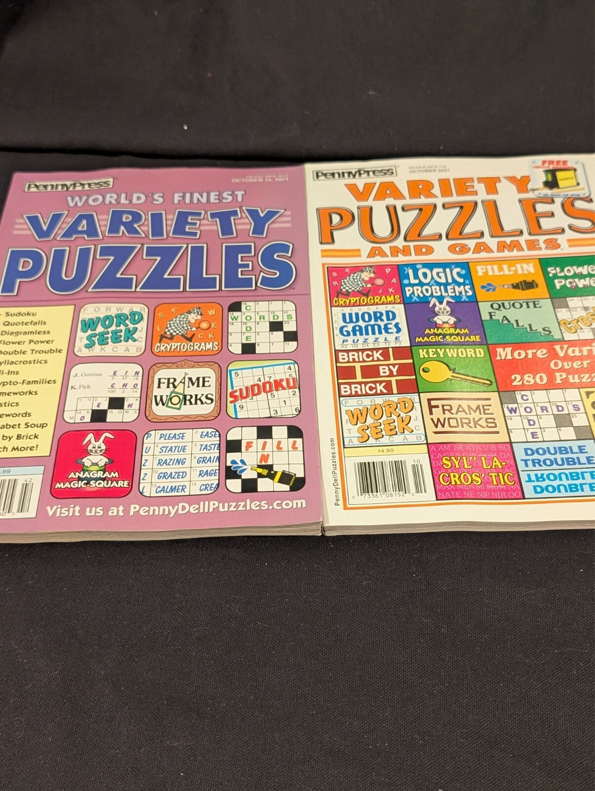 Lot of 8 Penny Press Variety Puzzle Books 2021-2022 New Unused