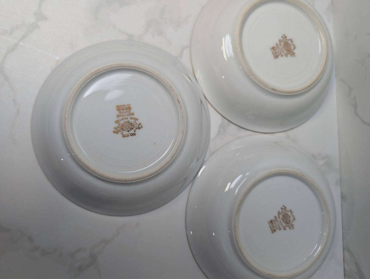 Noritake Christmas Ball No. 175 Fruit Bowls Set of 5 Hand Painted Japan