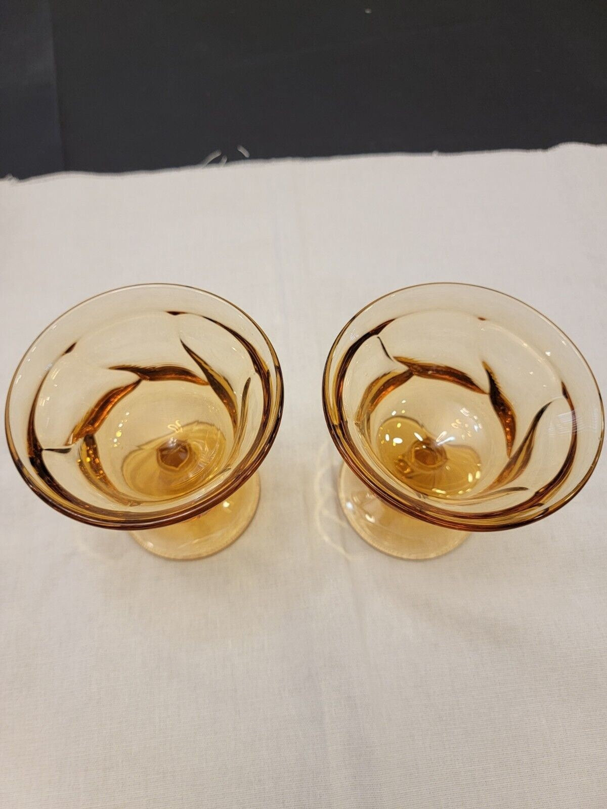 Fostoria Jamestown 4 Amber Footed Goblets Champagne/Tall Sherbet