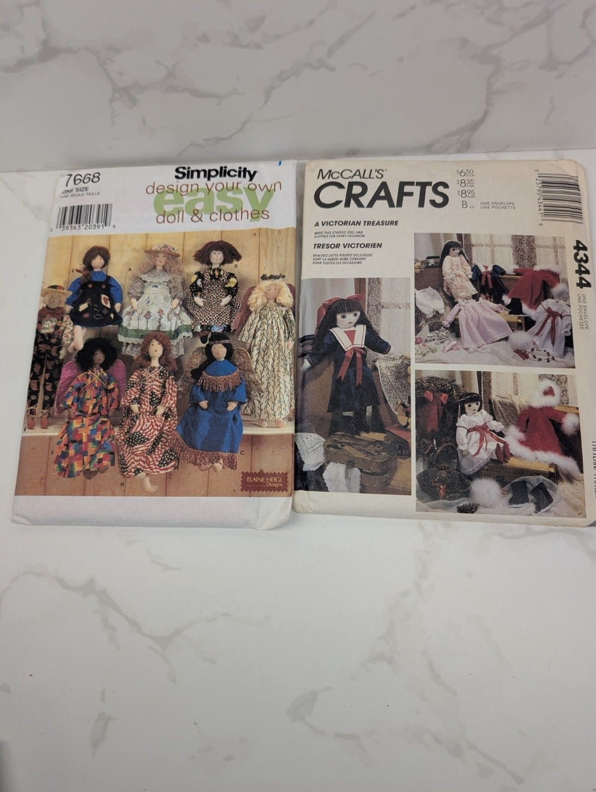 McCall’s & Simplicity Crafts Sewing Pattern Lot – 8 Uncut Vintage Doll/Seasonal