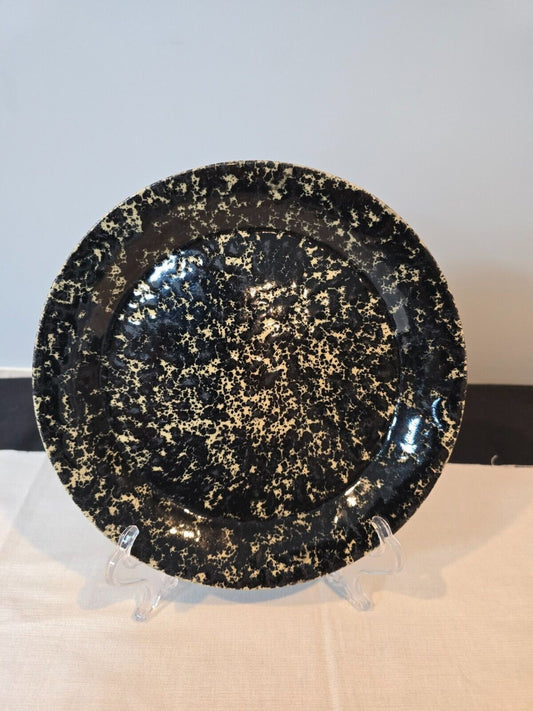 Bennington Potters Black Agate Sponge Ware 8 3/4" Side/Salad/Dessert Plate