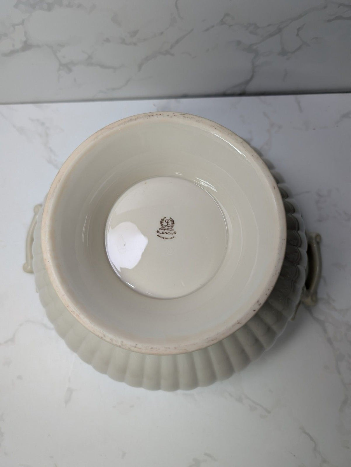 Lenox Georgian Covered Vegetable Bowl Tureen Ivory Gold USA