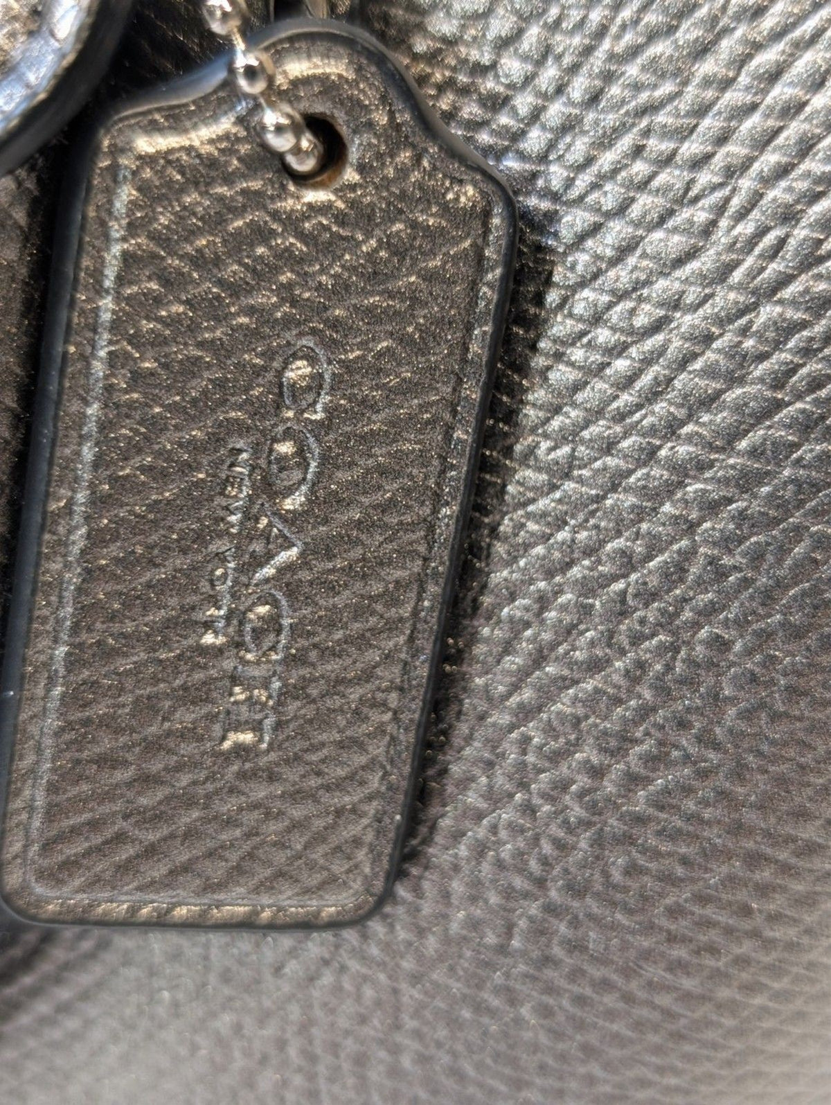 Coach Bennett Satchel / Purse — Metallic Gunmetal Leather 2 Way