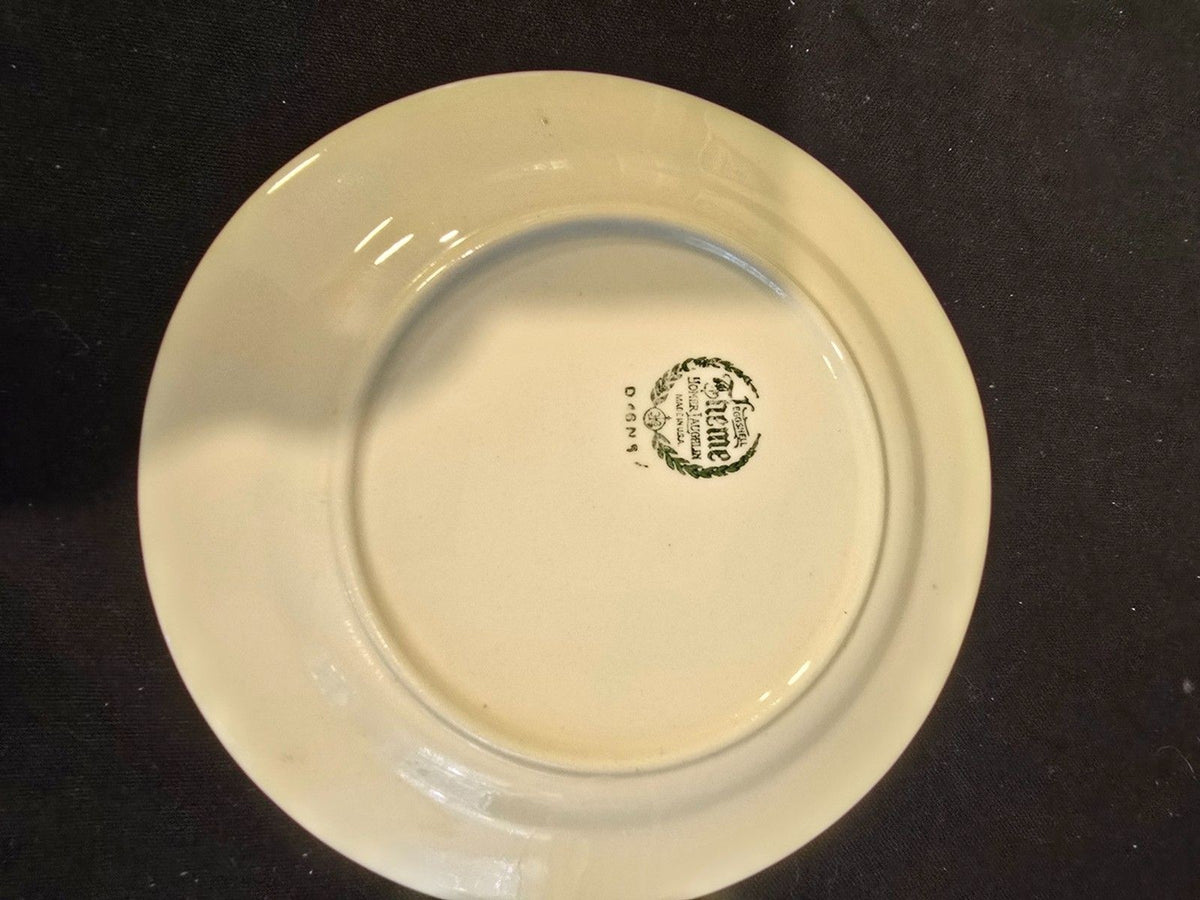 4 Homer Laughlin Theme D6195 Dinner Plates  Eggshell Embossed Gold Floral 1956