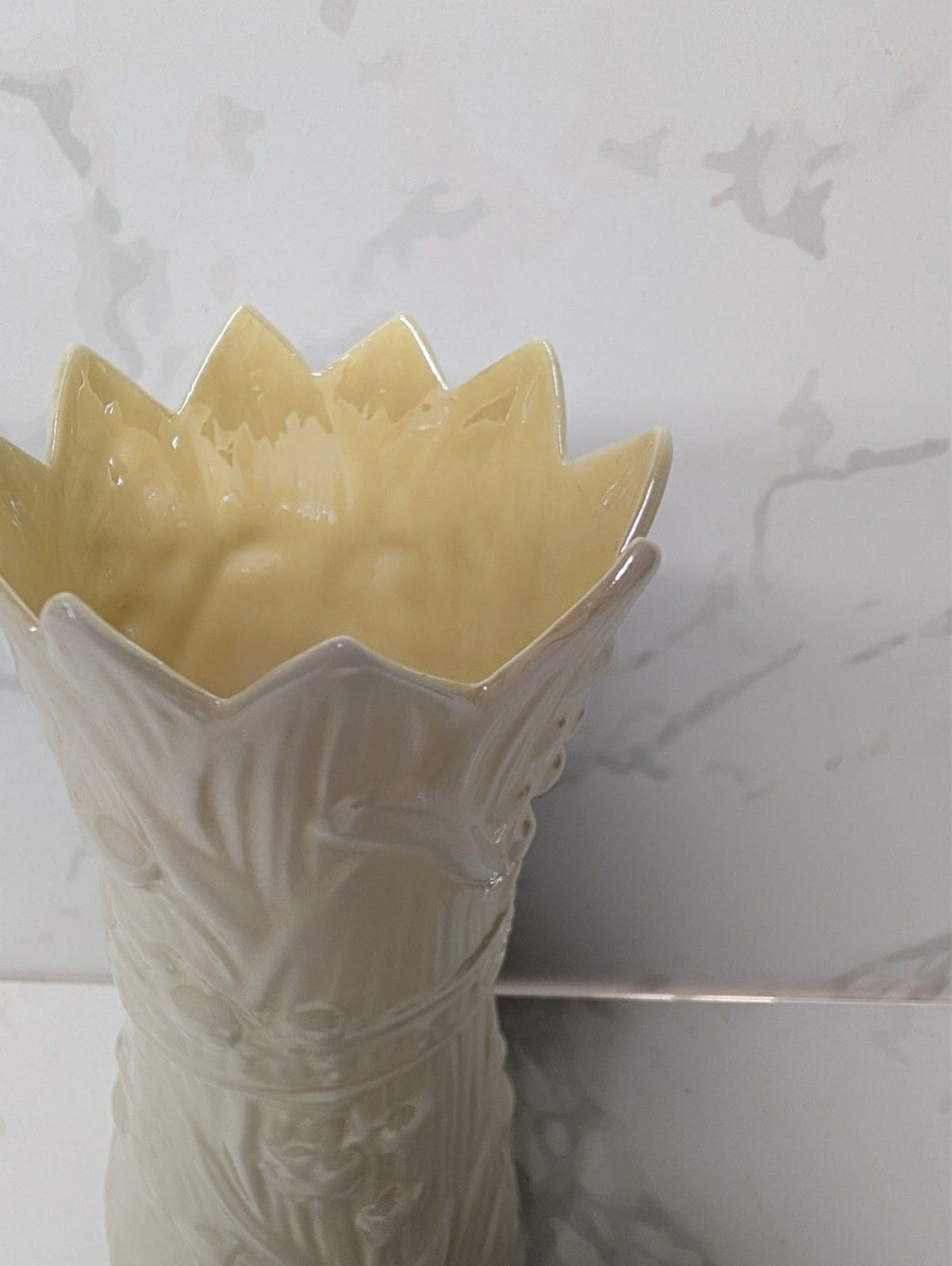 Belleek Ireland Lily of the Valley Vase & Neptune Shell Cachepot Planter Lot